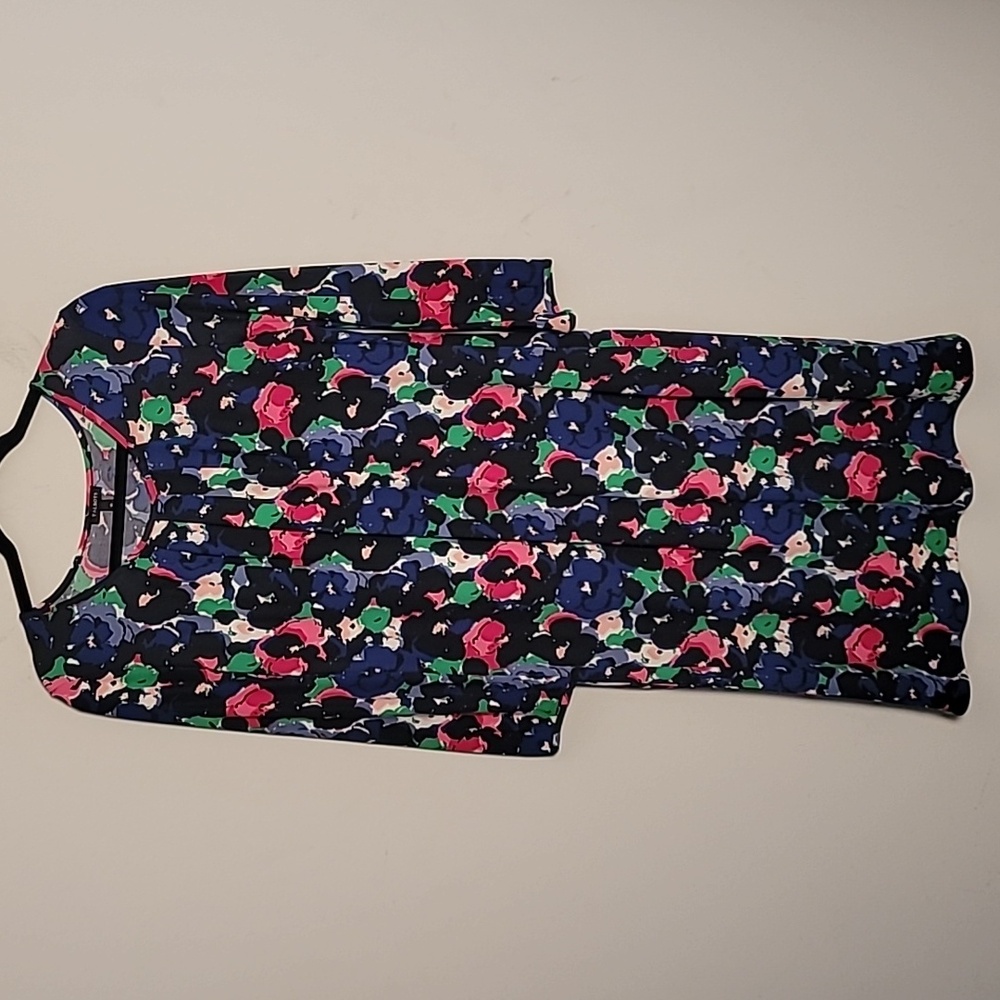 Talbots floral shift dress Size M Stretchy Artsy Colorful Bloomcore